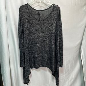 JM Fluerette 3x black grey scoop neck super soft hi low hemline nwt